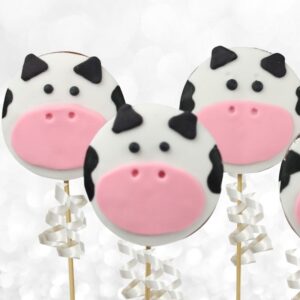 Cow Round Cookie Pops