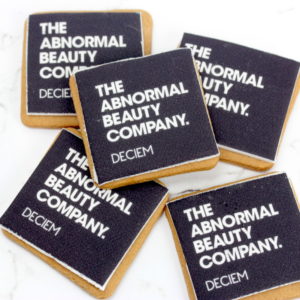 Logo square cookies abnormal beauty company