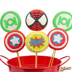 Super Hero Emblem Cookie Pops