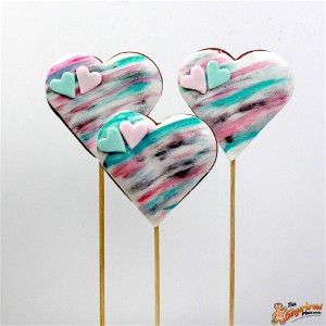 Watercolour Heart Cookie Pops