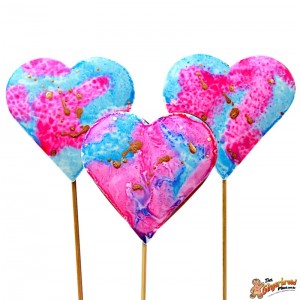 Heart watercolour cookie pop