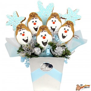 Cookie bouquet snowflakes and frozen