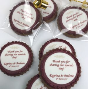 Cookie bonbonniere for weddings customised with your thankyou message