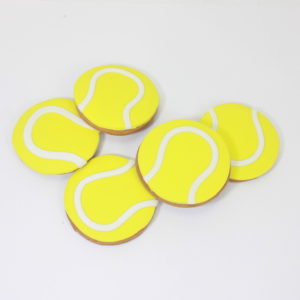 Tennis ball cookie favours