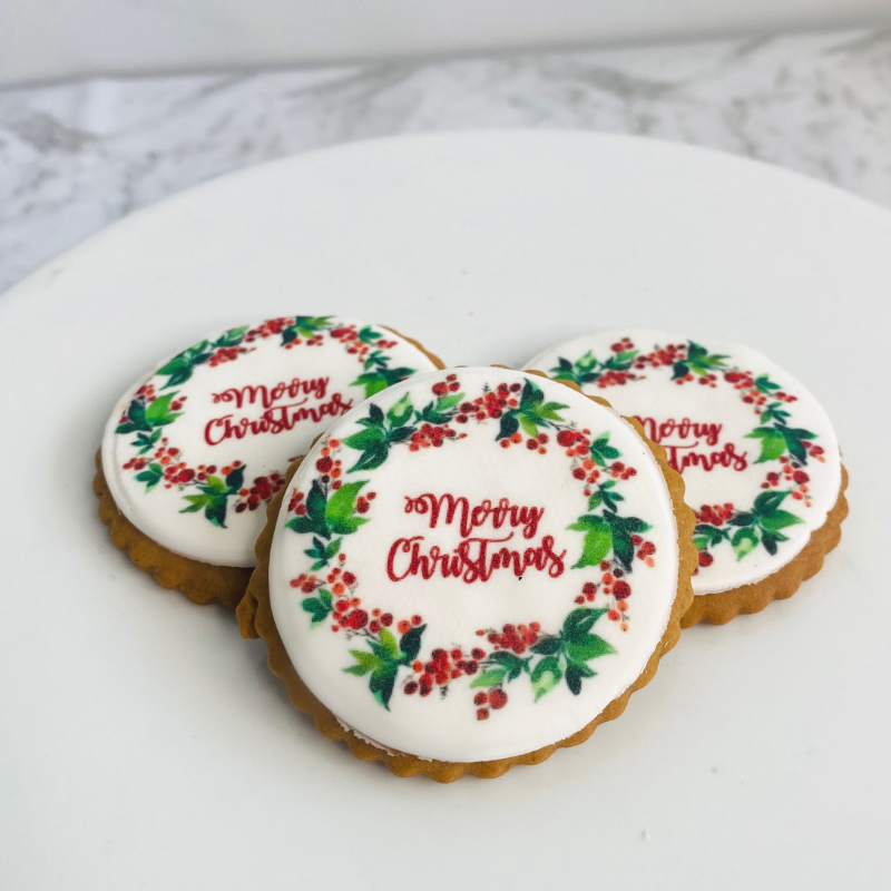 Christmas Logo Cookies Round for corporate or special events