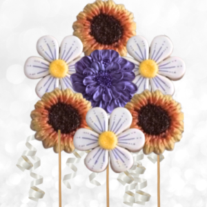 Sunflower and Daisy flower cookie pops